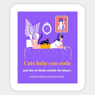 Cats help you code Sticker